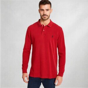 Polo Ralph Lauren Polo Tall Long Sleeve Knit Men's Shirt XL  Red